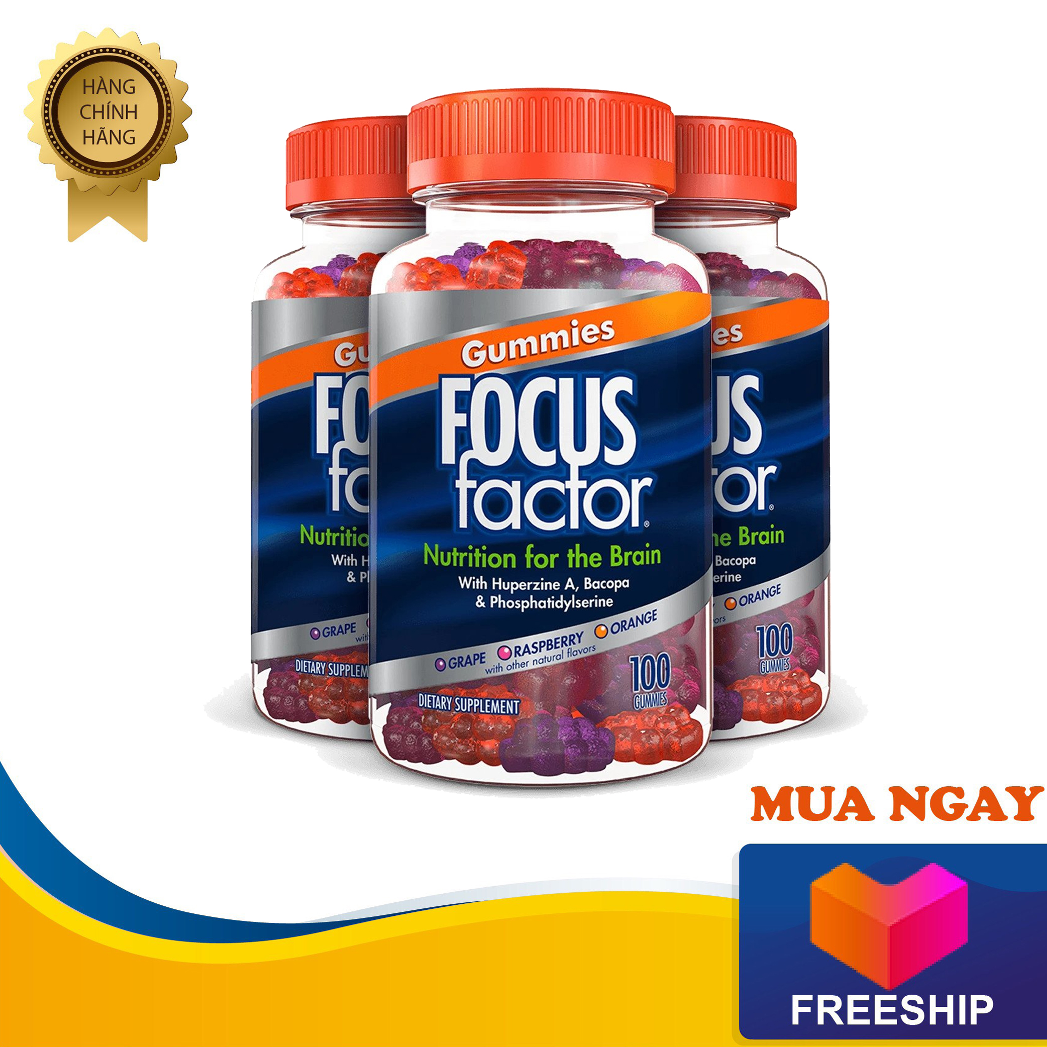 Kẹo Dẻo Bổ Não Focus Factor 100 Viên