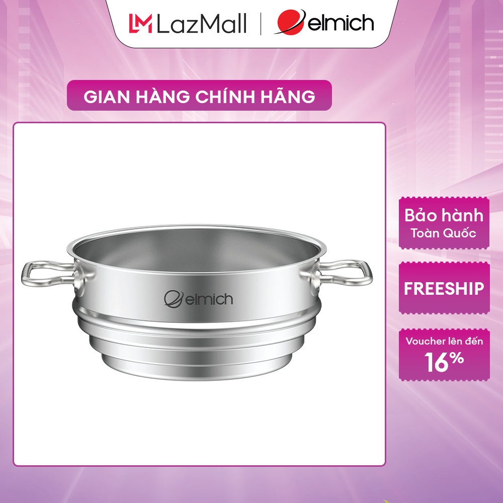 (Duy nhất 20h ngày 01-06.02)Xửng hấp đa năng Inox 304 Elmich EL-8260 size 161820cm