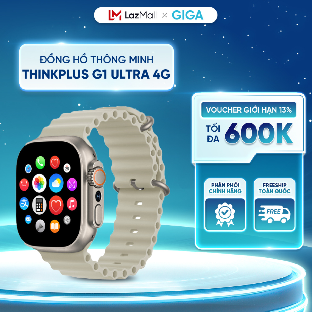 [ Hỏa tốc HN - HCM ]  Đồng hồ thông minh ThinkPlus G1 Ultra 4G - Màn hình AMOLED 2.02 inch - Định vị