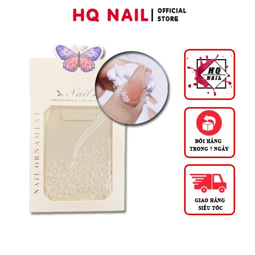 Set Phụ Kiện Hoa Sứ Nhí Trắng Trang Trí Móng Cực Đẹp [Mẫu Hot 2021]