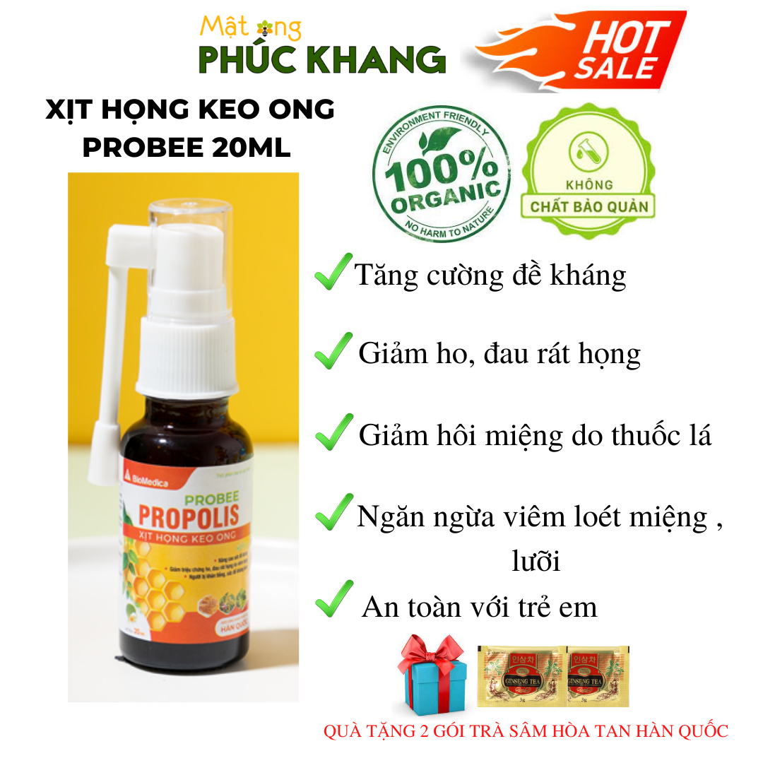 *Mật Ong Phúc Khang - Keo Ong Giảm Ho Đau Họng - 20Ml - Ông Xịt Quay 360 Độ Tiện Lợi - Nguyên Liệu Nhập Khẩu Hàn Quốc - An Toàn Cho Trẻ Em Và Người Già