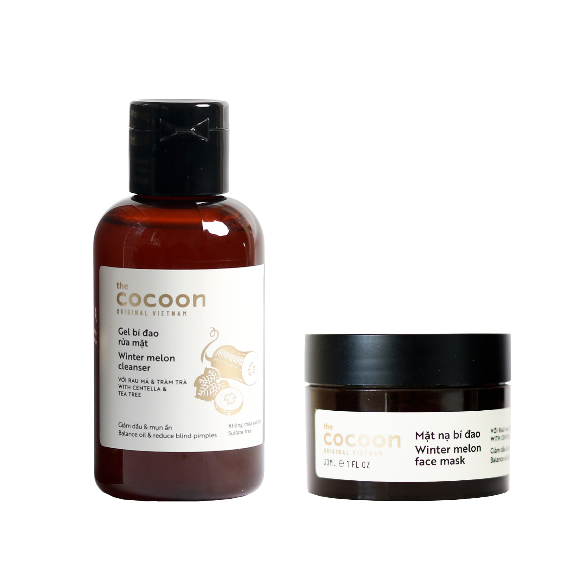 Combo Gel rửa mặt bí đao cocoon 140ml + Mặt nạ bí đao cocoon vietnam 30ml