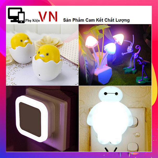 Đèn Cảm Biến Tự Sáng Khi Về Đêm Nhiều Mẫu - Đèn Ngủ Cảm Biến Ánh Sáng Tự Động Tắt Mở ( Nhiều Màu ) Siêu Tiết Kiệm Điện Bóng Đèn Led Tuổi Thọ Cao Siêu Bền