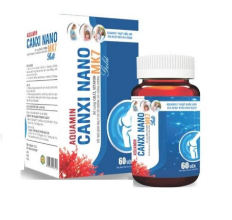 Viên uống bổ sung canxi Aquamin Canxi Nano MK7 Gold giúp tăng chiều cao giảm còi xương – Hộp 60 viên