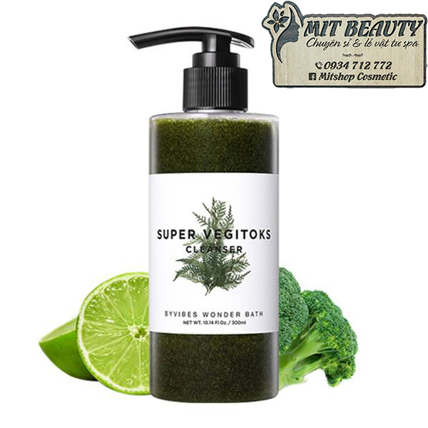 [HCM][Màu xanh] Sữa Rửa Mặt Thải Độc Rau Củ Super Vegitoks Cleanse Chai 300ml