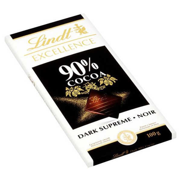 Socola LINDT đen đắng nguyên chất không đường độ đắng 90% 85% 70% kẹo sô cô la ca cao ăn kiêng thanh