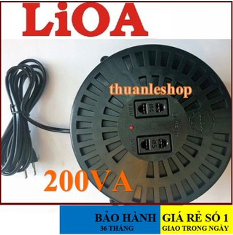 Biến áp tự ngẫu LiOA 200VA DN002 - Bộ đổi nguồn LiOA 200VA từ 220V sang 100V cho máy Nhật - Mỹ