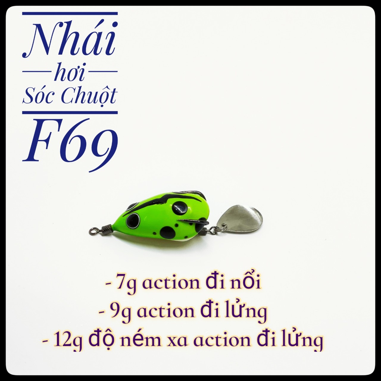 Mồi lure nhái hơi sóc chuột F69 mồi giả câu cá siêu nhạy mồi câu cá lóc mồi câu lure  nhái giả câu c