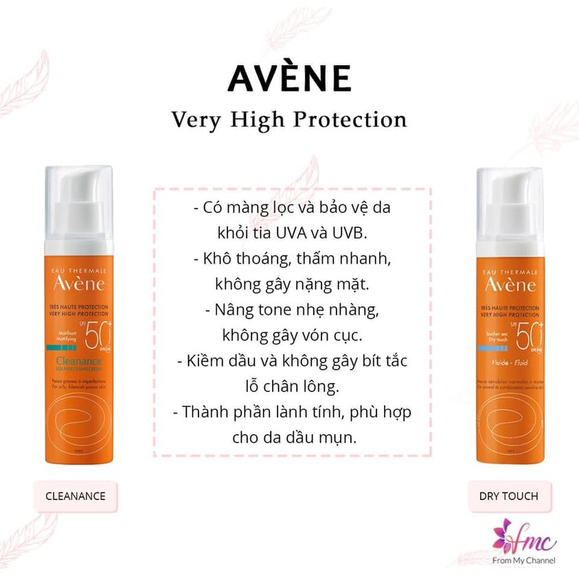 Kem Chống Nắng Cho Da Nhạy Cảm Avène Very Hight Protection Spf50+ Với 2 Phiên Bản 50Ml