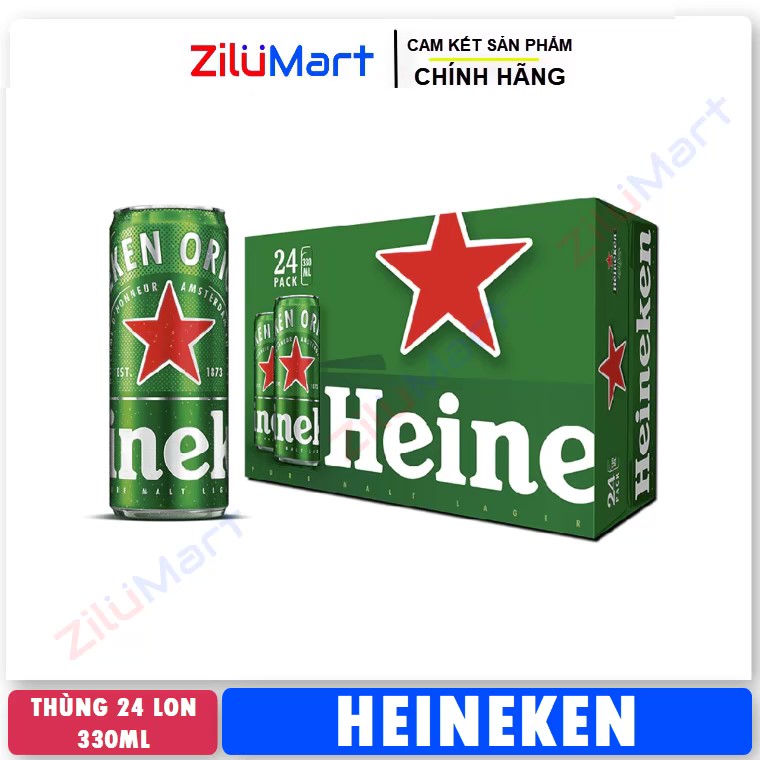 Bia Heineken (thùng 24 lon) loại 330ml