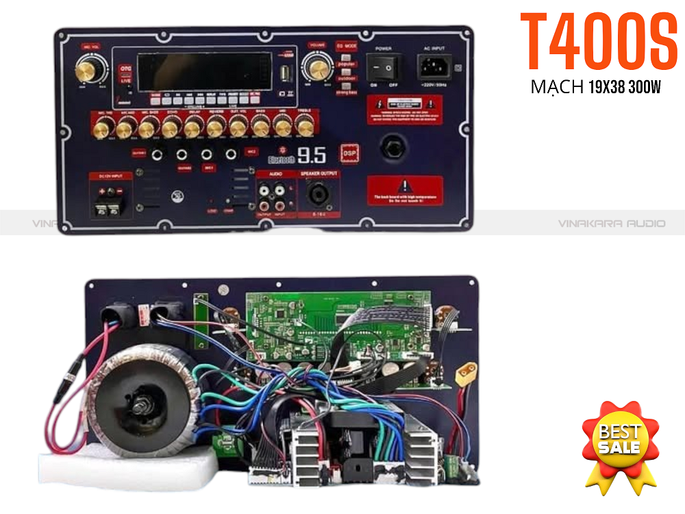 Mạch Board loa kéo T400S 300W - KT19x38 sử dụng cho loa đôi 30 40 âm thanh chất lượng tiếng micro Ec