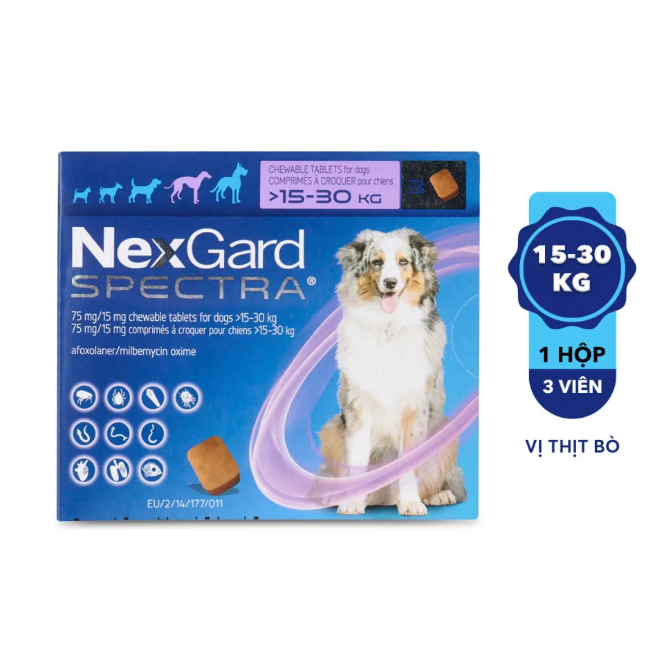 [ NexGard SPECTRA ] Viên nhai cho chó size L (15-30kg) 1 viên Petemo Pet Shop