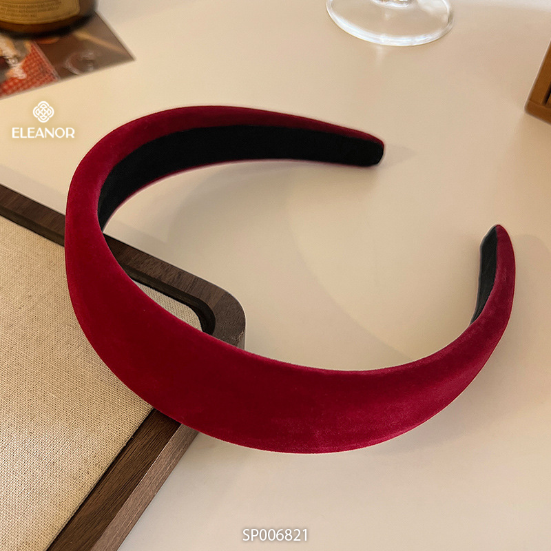 Băng đô nữ Eleanor Accessories cài tóc vải nhung đỏ phụ kiện tóc 6821