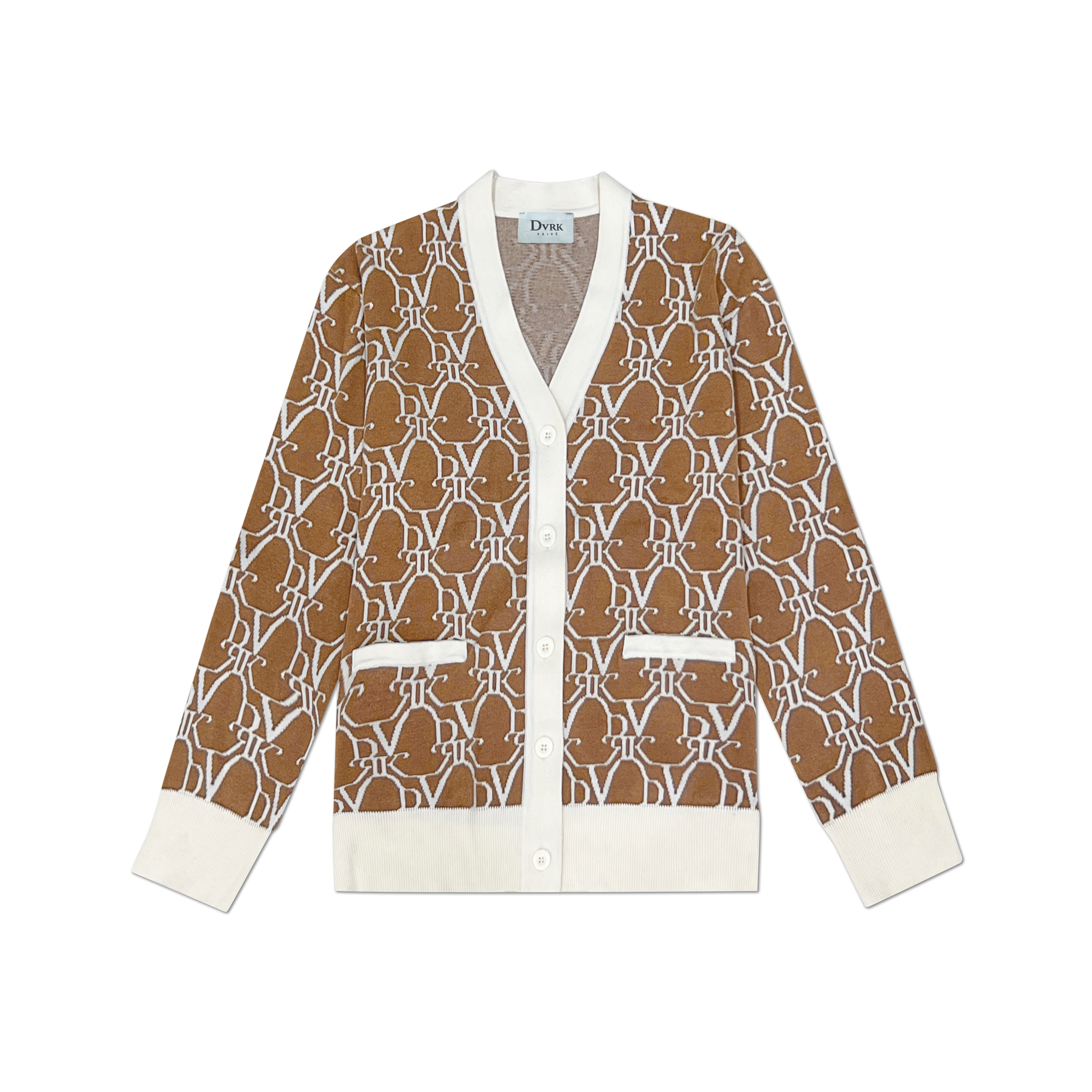 DVRK - Áo cardigan họa tiết Monogram CASHEW - DVRK - 22SS