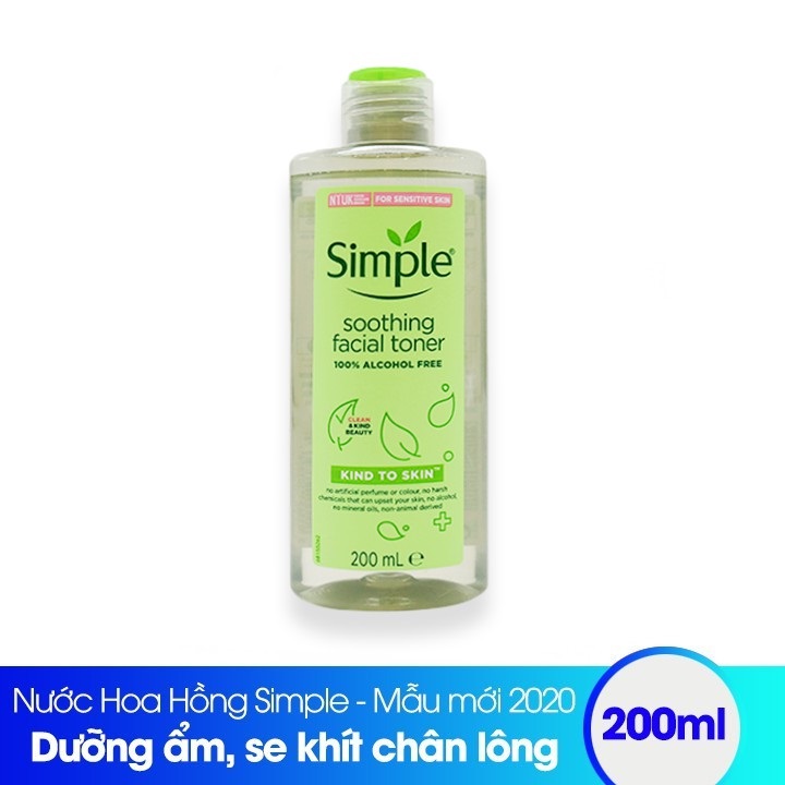 [Hcm]Nước Hoa Hồng Soothing Facial Toner Simple Cân Bằng Ẩm Cho Da 200Ml (Bao Bì Mới)