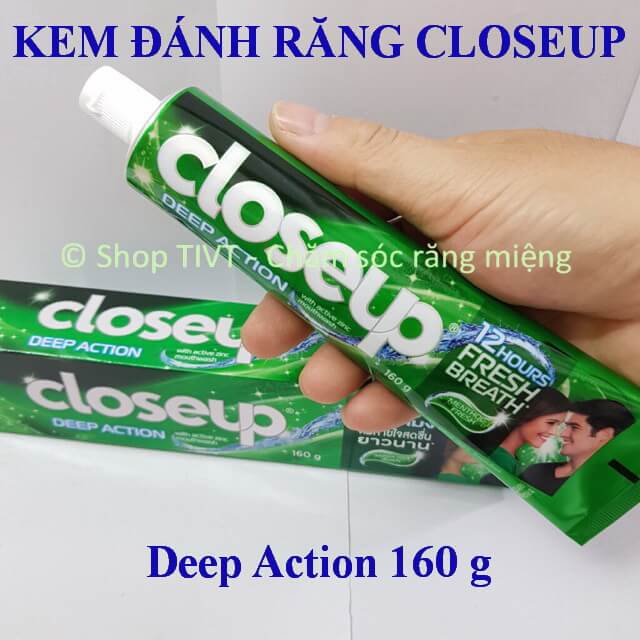 Closeup Deep Action 160G Hàng Thái Lan Kem Đánh Trắng Răng Chính Hãng Hơi Thở Thơm Mát - Tivt