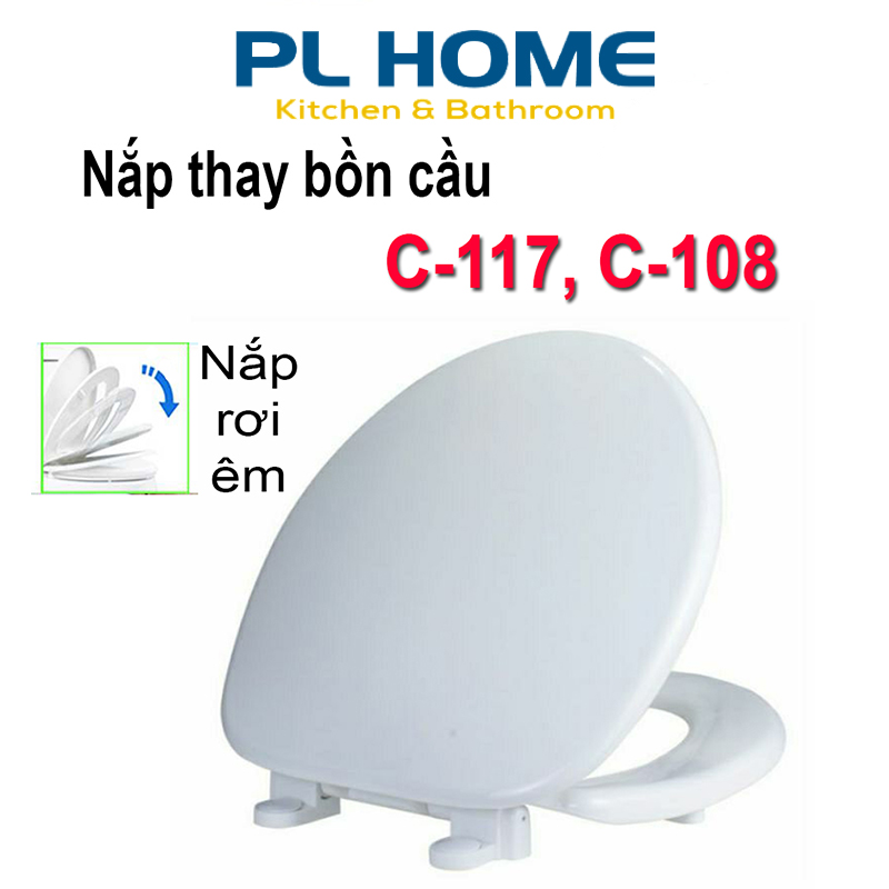 Nắp bồn cầu nhựa phù hợp thay cho Bồn Cầu Inax C-117 C-108 C-306