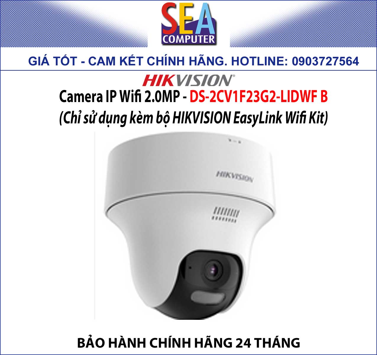 HIKVISION Camera IP Wifi 2.0MP DS-2CV1F23G2-LIDWF B - 4.0MP DS-2CV1F43G2-LIDWF B - Chỉ sử dụng kèm b