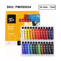 [Giao Hỏa Tốc] Bộ Màu Acrylic Mont Marte 12/18/24 Màu x 12ml - Acrylic Paints Signature - PMHS0026/PMHS0033/PMHS0034