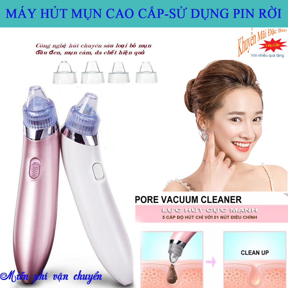 Máy Hút Mụnmáy Hút Mụn Spa Máy Hút Bã Nhờn Máy Hút Mụn Thiết Kế Nhỏ Gọn Mềm Mại Sử Dụng Linh Hoạt Máy Có 4 Đầu Hút Sử Dụng Pin Rời Nên Rất Đa Rạng Để Lựa Chọn. Khuyến Mại Giảm Giá Cực Hấp Dân - Bh Dài Hạn!