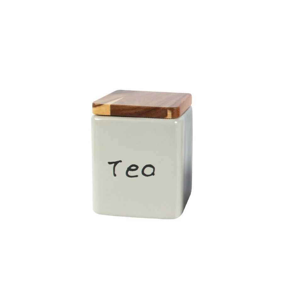 Hũ gốm có nắp hít hình vuông đựng gia vị nhà bếp Made4Home - Xám Nhạt