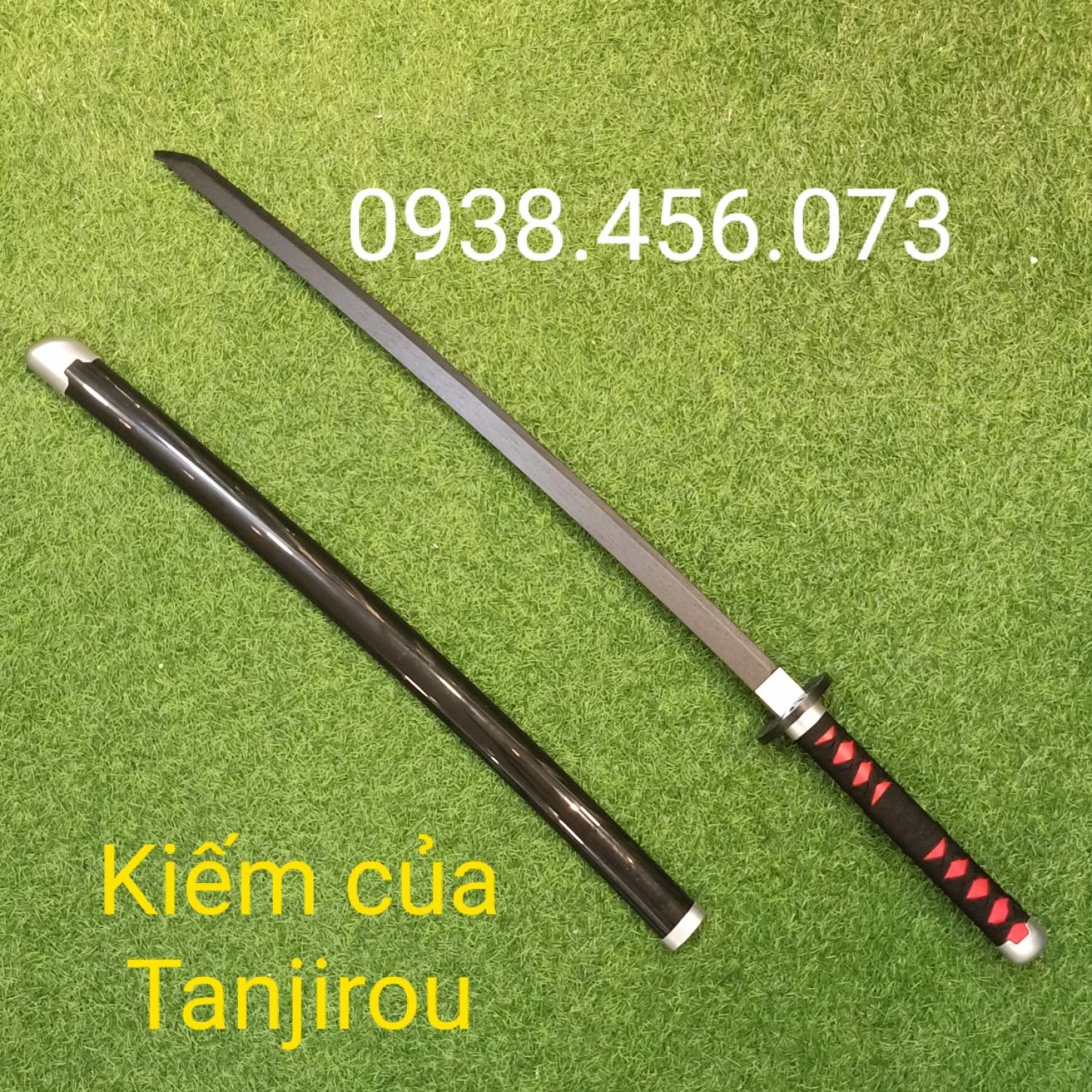 (Lưỡi Gỗ Dài 1m) Đạo Cụ Cosplay Kiếm Sĩ Huyền Thoại Yoriichi Trong Kimetsu No Yaiba - Tặng Kèm Đế