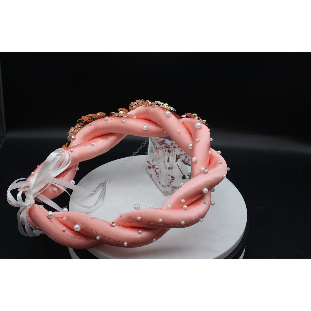 Mấn mỹ nhân - mấn cô dâu màu hồng dâu Phụ kiện tóc