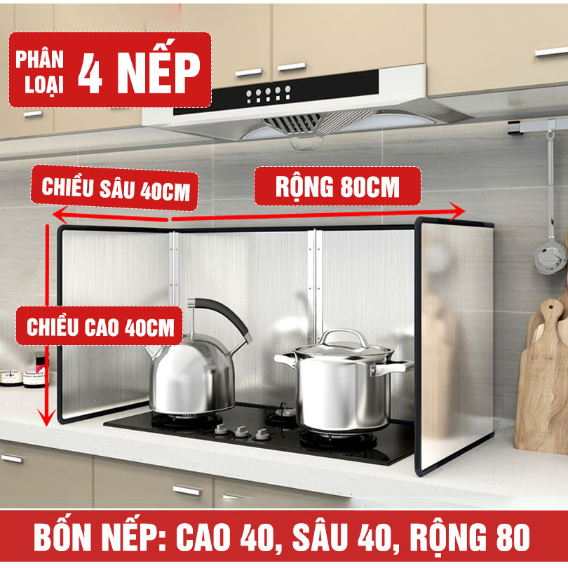 Tấm chắn dầu mỡ chăn gió & cách nhiệt inox 304 cho nhà bếp chống bám bẩn tường nhà bếp