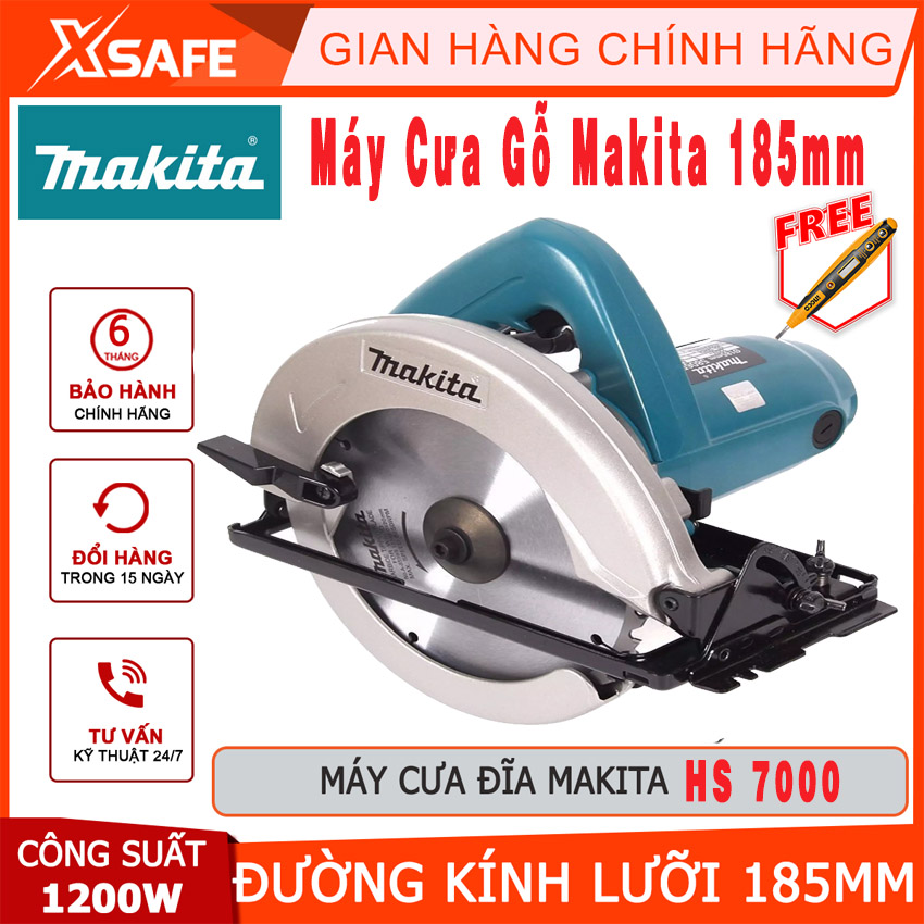 Máy Cưa Gỗ Cưa Đĩa Makita Hs7000 Công Suất Lớn - Đĩa Cắt 1 Tấc 8 Tặng Kèm Lưỡi Cưa Bảo Hành 12 Tháng