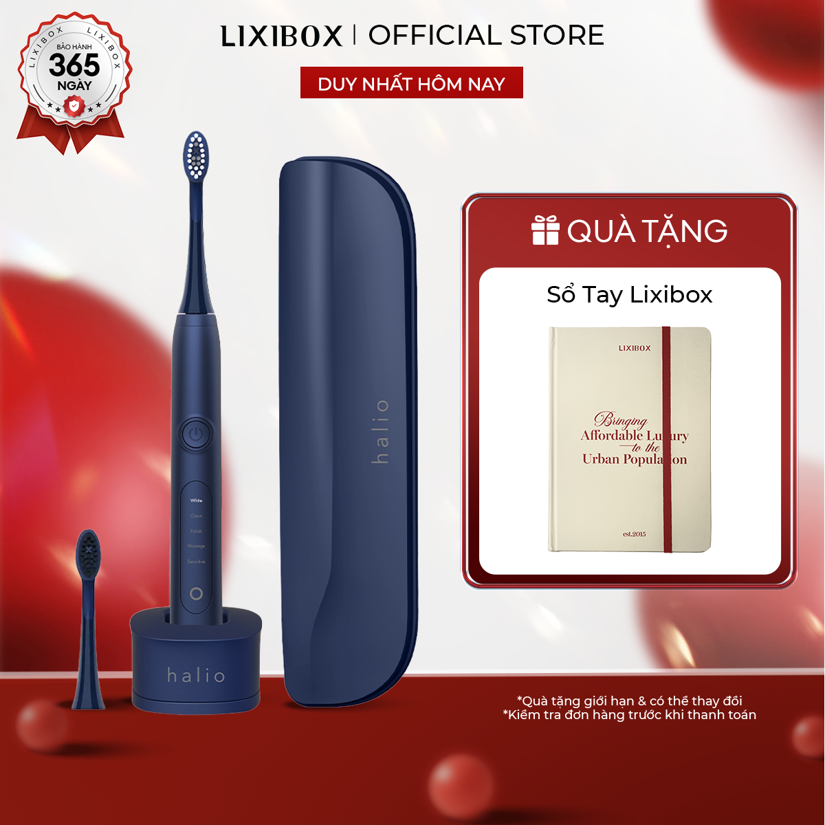 Bàn Chải Điện Halio Sonic Whitening Midnight Blue - Làm Trắng Răng Hiệu Quả