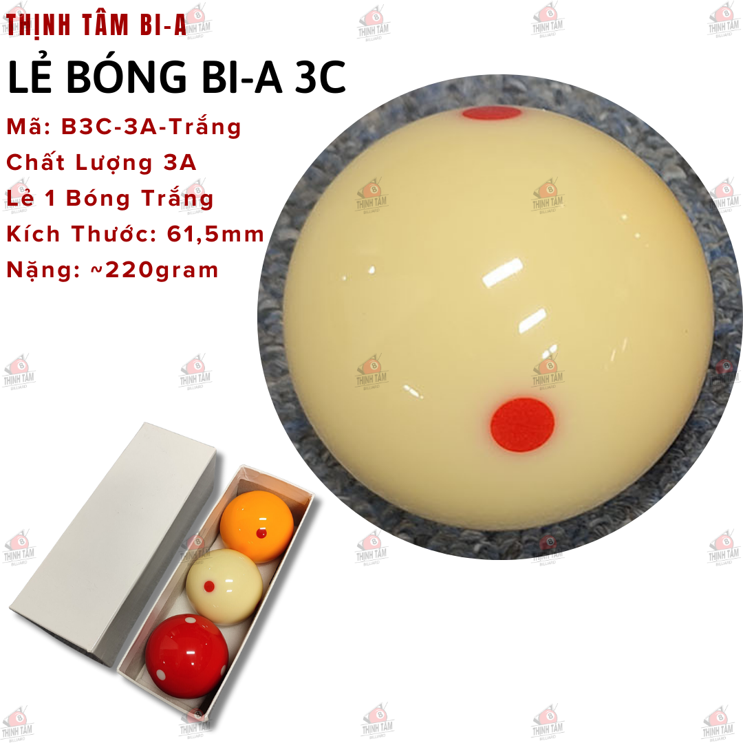 [THỊNH TÂM] Lẻ Bóng Bida 3 Băng Bóng Bi-A 3C 6 Chấm [ Bóng 3C ]