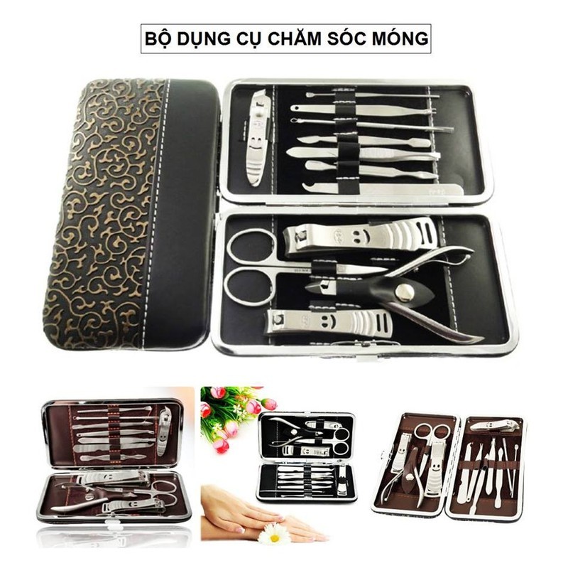 Bộ Kìm Da Cắt Móng 12 Món Hàng Đẹp I Hộp Đựng Cao Cấp - Hộp Đùng Sang Trọng - Bộ Kìm Bấm Làm Móng Tay Chân Loại To - Thép Không Gỉ Bén Lẹm - Giá Siêu Yêu