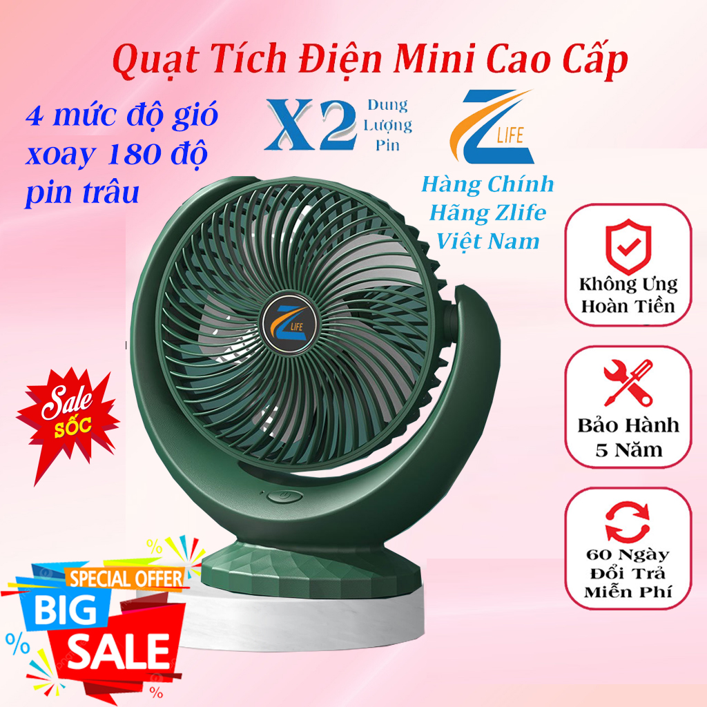 Quạt kẹp bàn sạc điện kiêm đèn ngủ cao cấp tiện hơn quạt đeo/treo cổ mini quạt sạc tích điện cầm tay