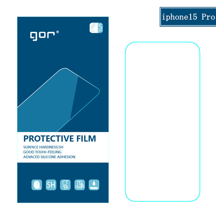 Bộ 5 miếng dán dẻo Gor Crystal Shield full Màn Hình Dành Cho iPhone 15 pro max /15/ 15 pro/ 15 Plus