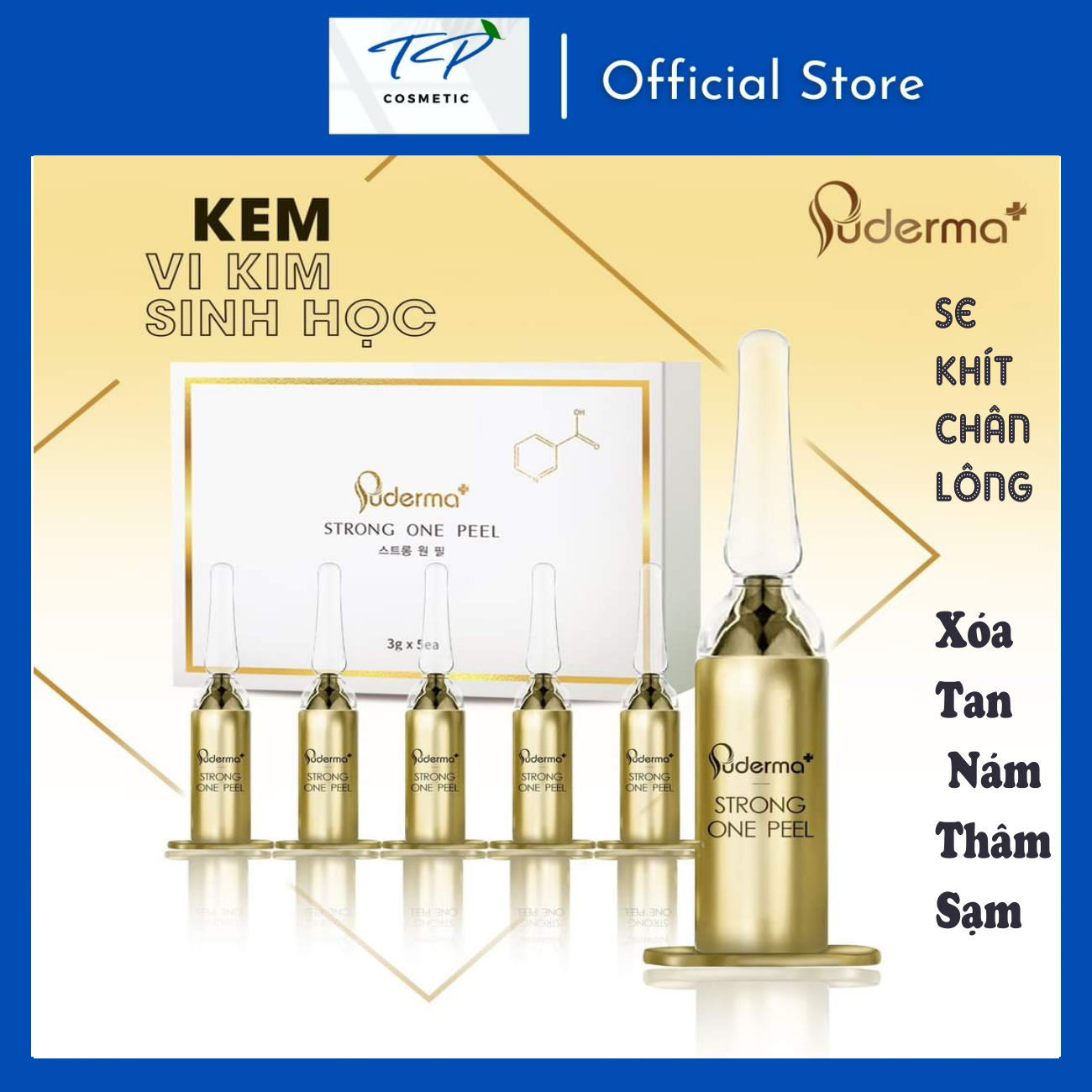 [Freeship Max] Kem Vi Kim Sinh Học Puderma (1lọ): Tái tạo da phá Nám không xâm lấn không xưng đỏ hiệ