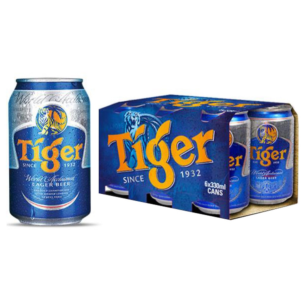 Lốc 6 lon bia Tiger 330ml