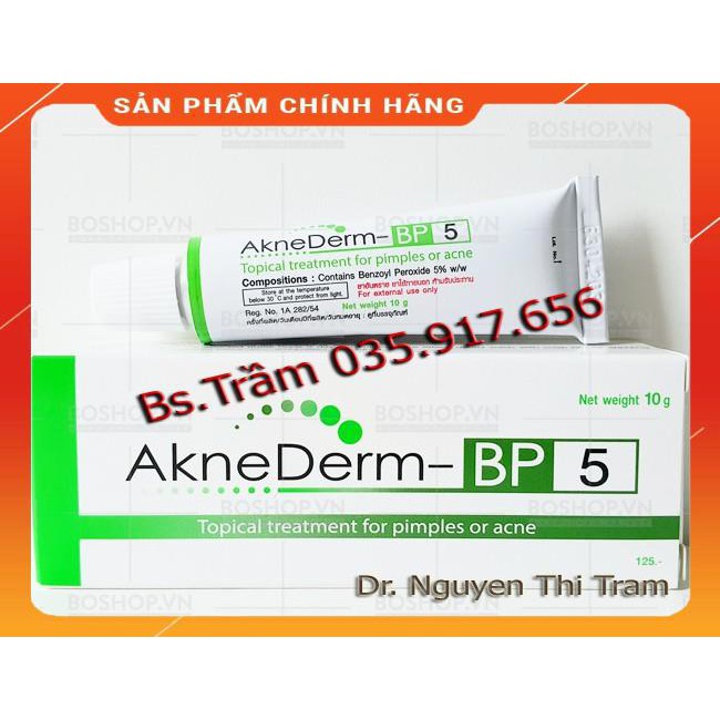 Kem Chấm Mụn Benzoyl Peroxide 5% Aknederm 10G