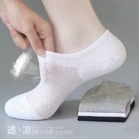 Combo 10 đôi vớ cổ ngắn chống hôi loại có lỗ thông khí (Nam&Nữ) chất liệu 95% vải cotton - Vớ Hàng X