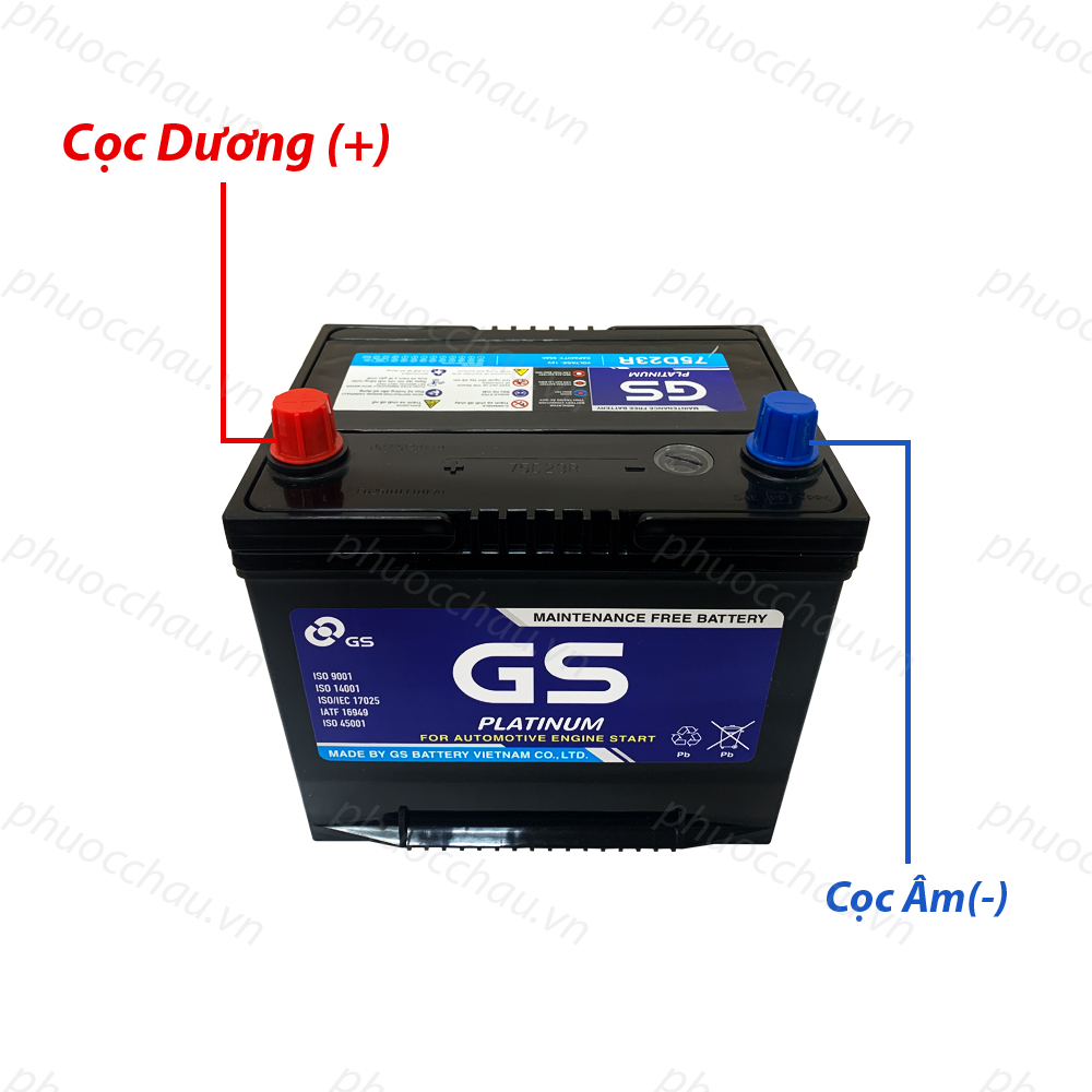 Bình Ắc Quy 12V-65Ah Ắc Quy Ô Tô GS MF 75D23L/R