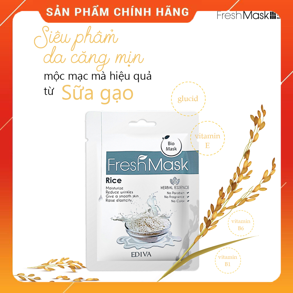 [Hcm]Mặt Nạ Sinh Học Fresh Mask - Tinh Chất Sữa Gạo Dầu Dừa Và Tinh Dầu Bưởi