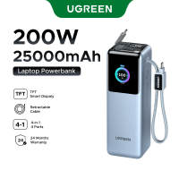 Pin sạc dự phòng UGREEN 10000mAh 55W cho Xiaomi 3-Port Portable Power Bank with Built-in Cable with LED Screen cho Xiaomi 55W SAMSUNG SFC2.0 45W Fast Charging for Samsung S25 S24 S23 S22 Ultra Model：PB727