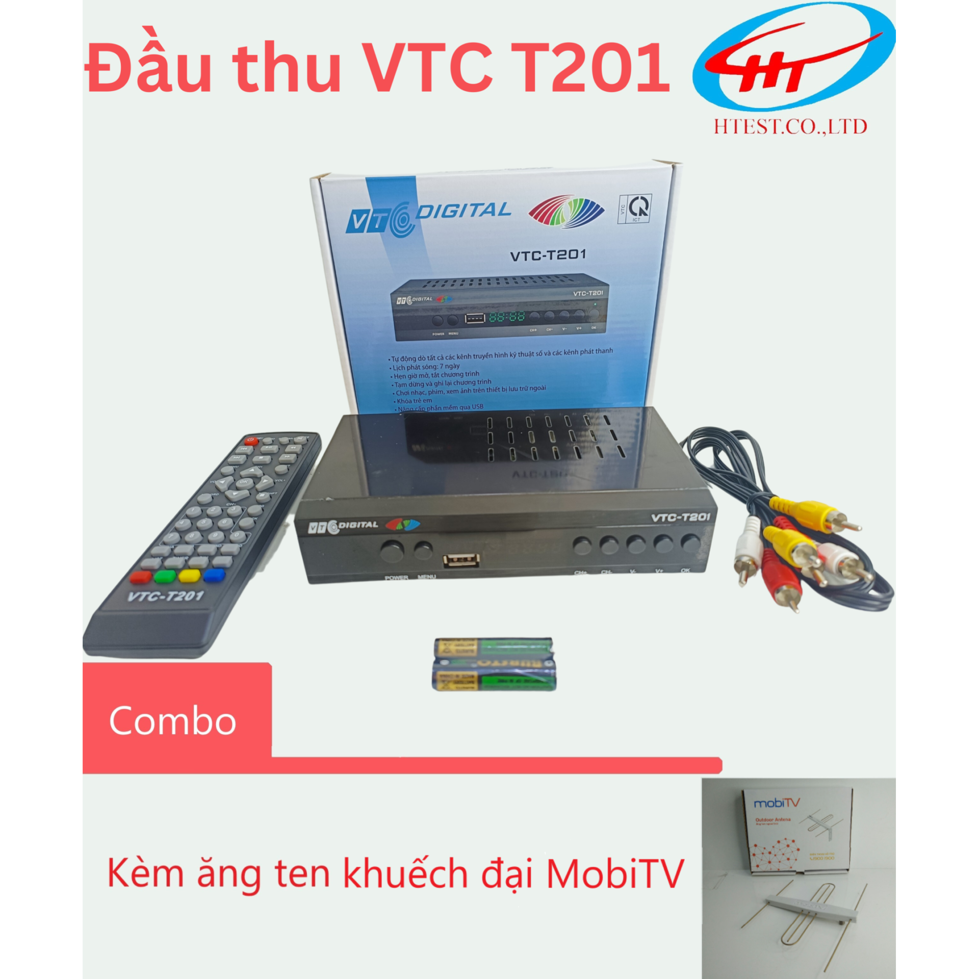 Đầu Thu Truyền Hình KTS DVB-T2 VTC T201 - TẶNG  ANTEN KHUẾCH ĐẠI MOBI- HÀNG CHẤT LƯỢNG