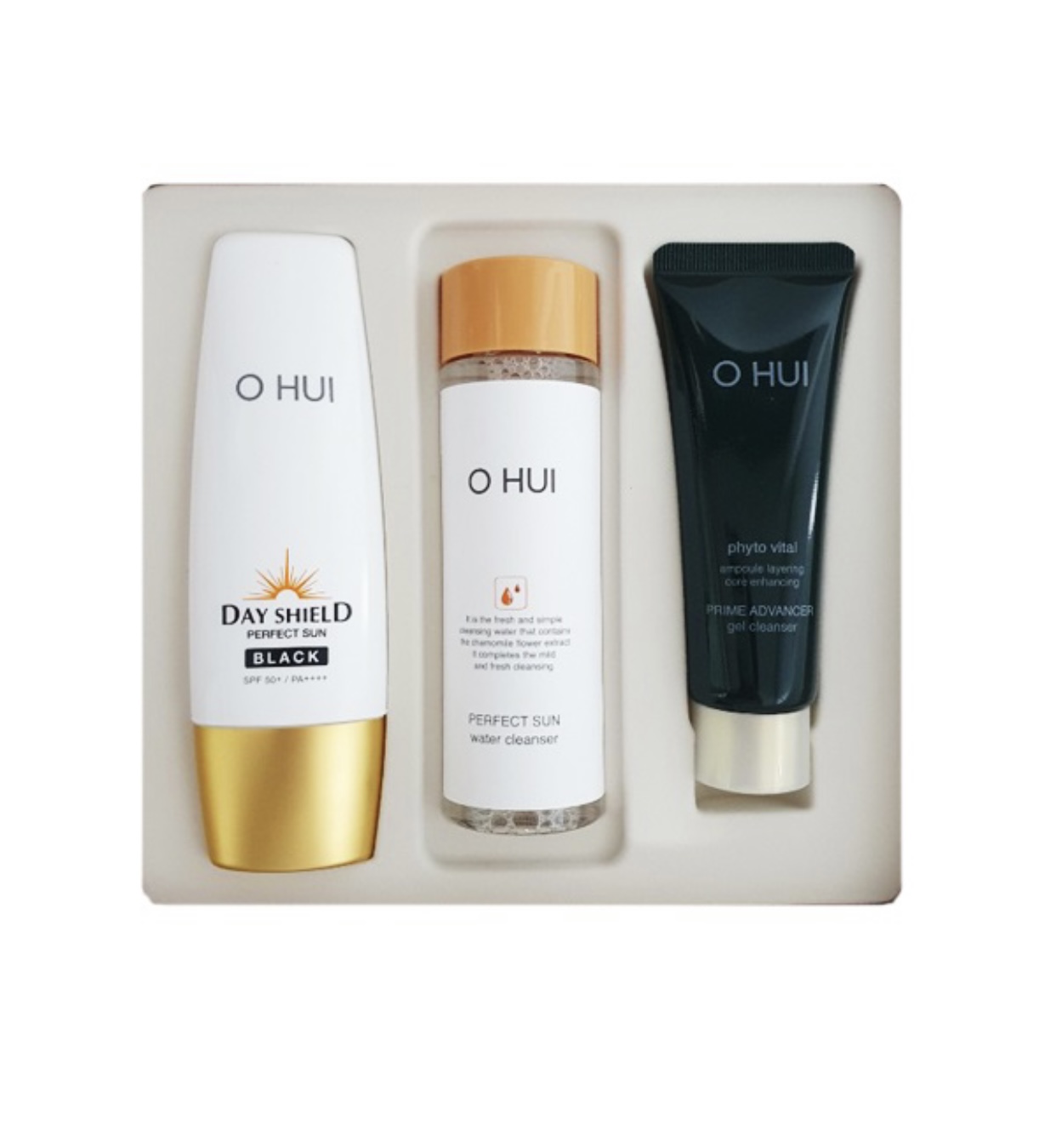 Bộ Chồng Nắng Phục Hồi Lão Hoá 3 Món Ohui Day Shield Perfect Sun Red Special Set 50Ml