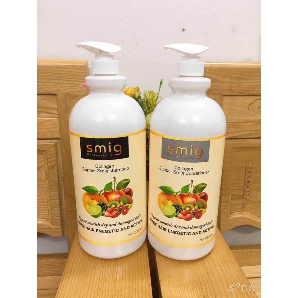 Dầu Gội Xả Phục Hồi Mềm Mượt Smig 2000Ml