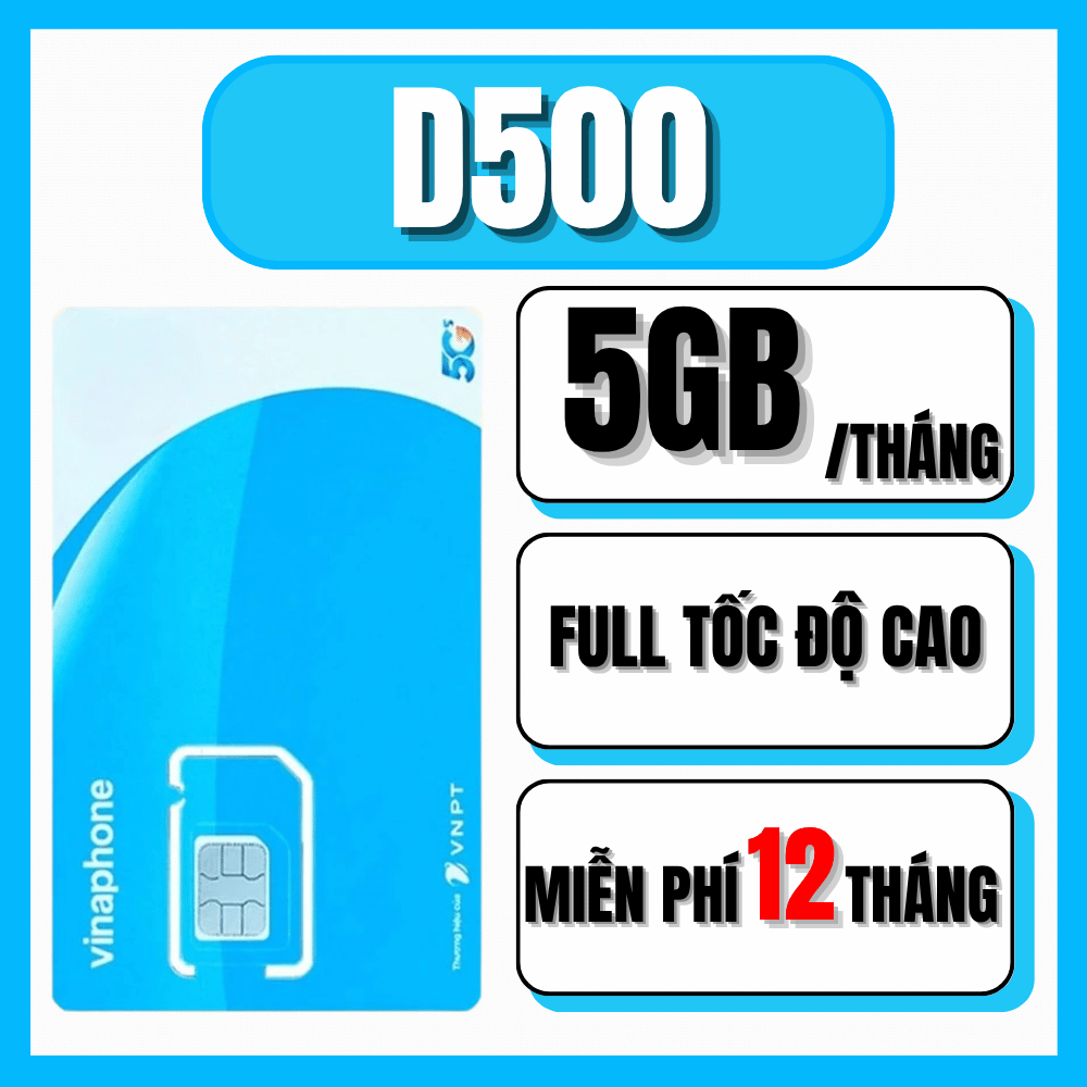 Sim Vinaphone 1 năm - DATA TỐC ĐỘ CAO TỚI 6GB/NGÀY + MIỄN PHÍ GỌI NỘI NGOẠI MẠNG |Gói D500 / U1500