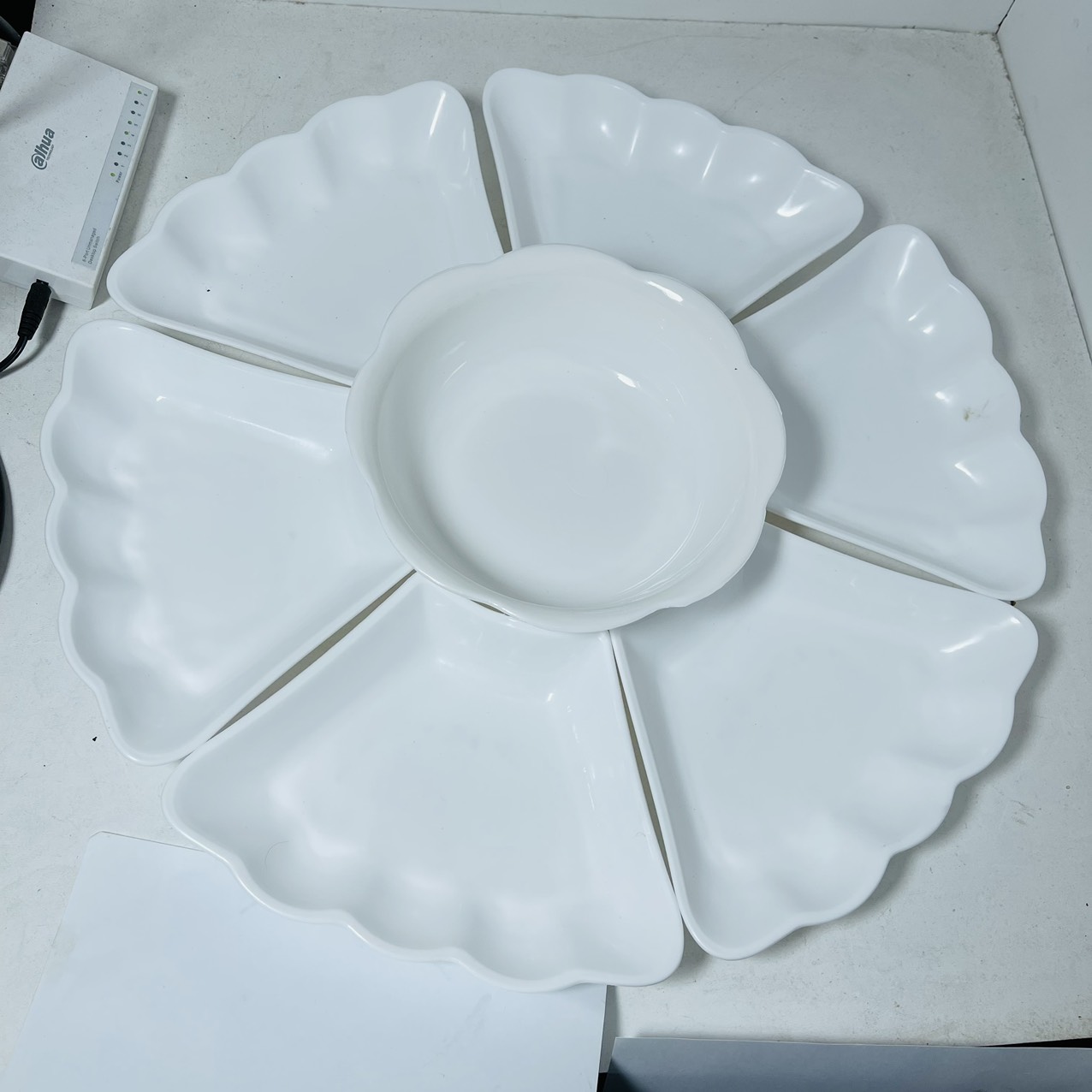 Bộ Bát Đĩa Hoa Mặt Trời - Bát Tràng - Set Bát Dĩa Đẹp Thắp Hương Thờ Cúng Gia Tiên Tramanhshop