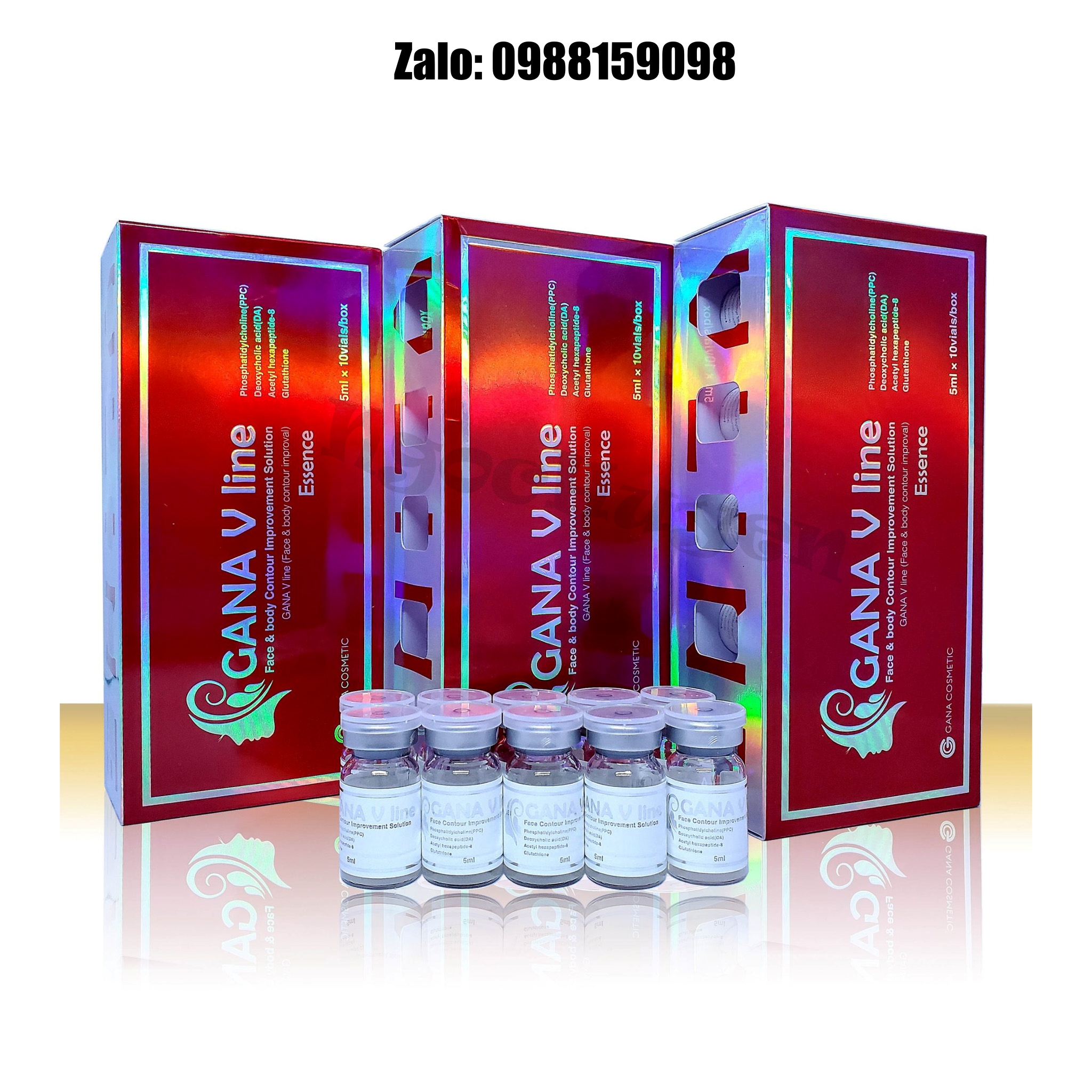 Gana Vline Bản Mới Tiêm Tan mỡ Giảm béo 1 hộp 10 lọ