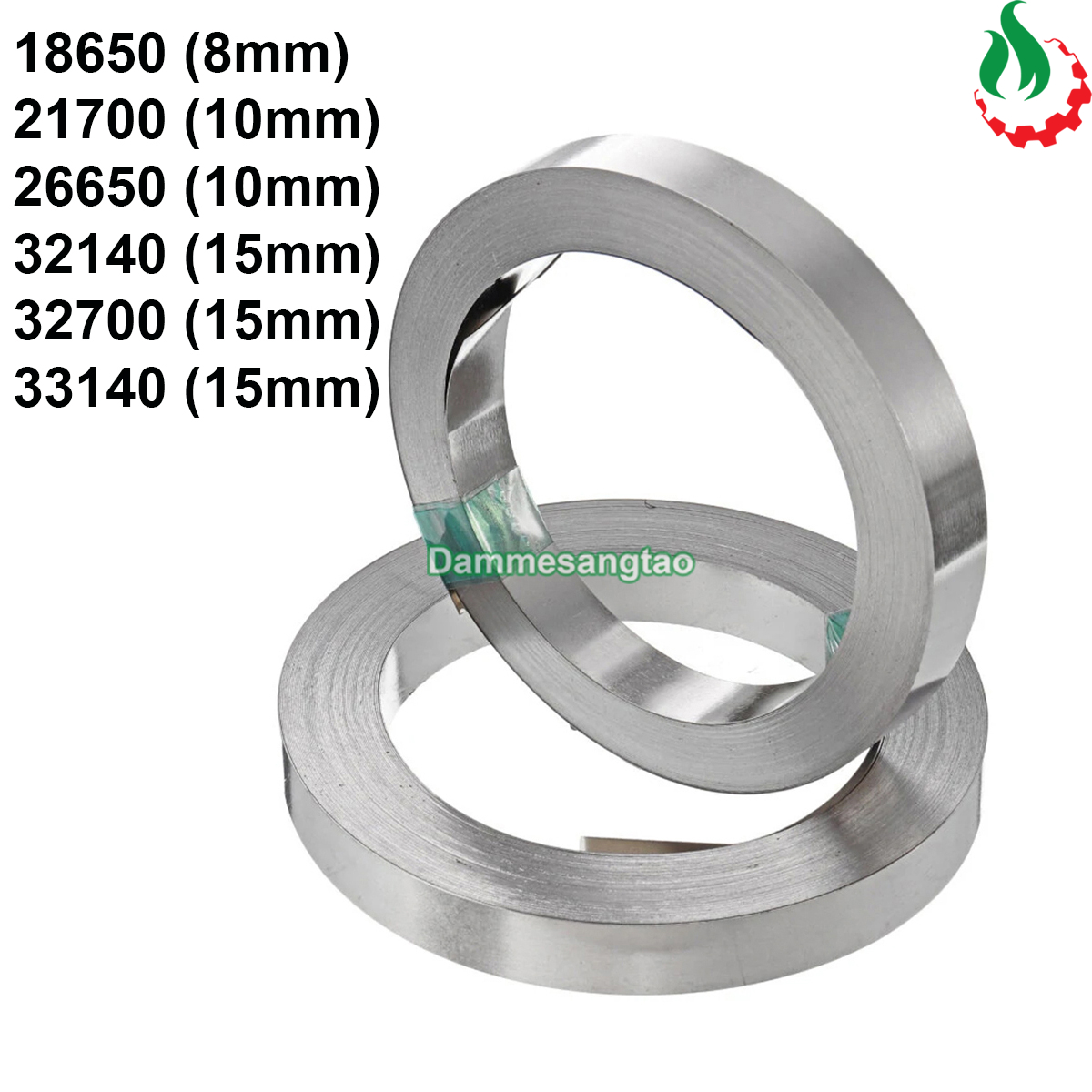 Kẽm đơn hàn cell pin 18650 21700 26650 32700 32140 33140 (Tính Mét)