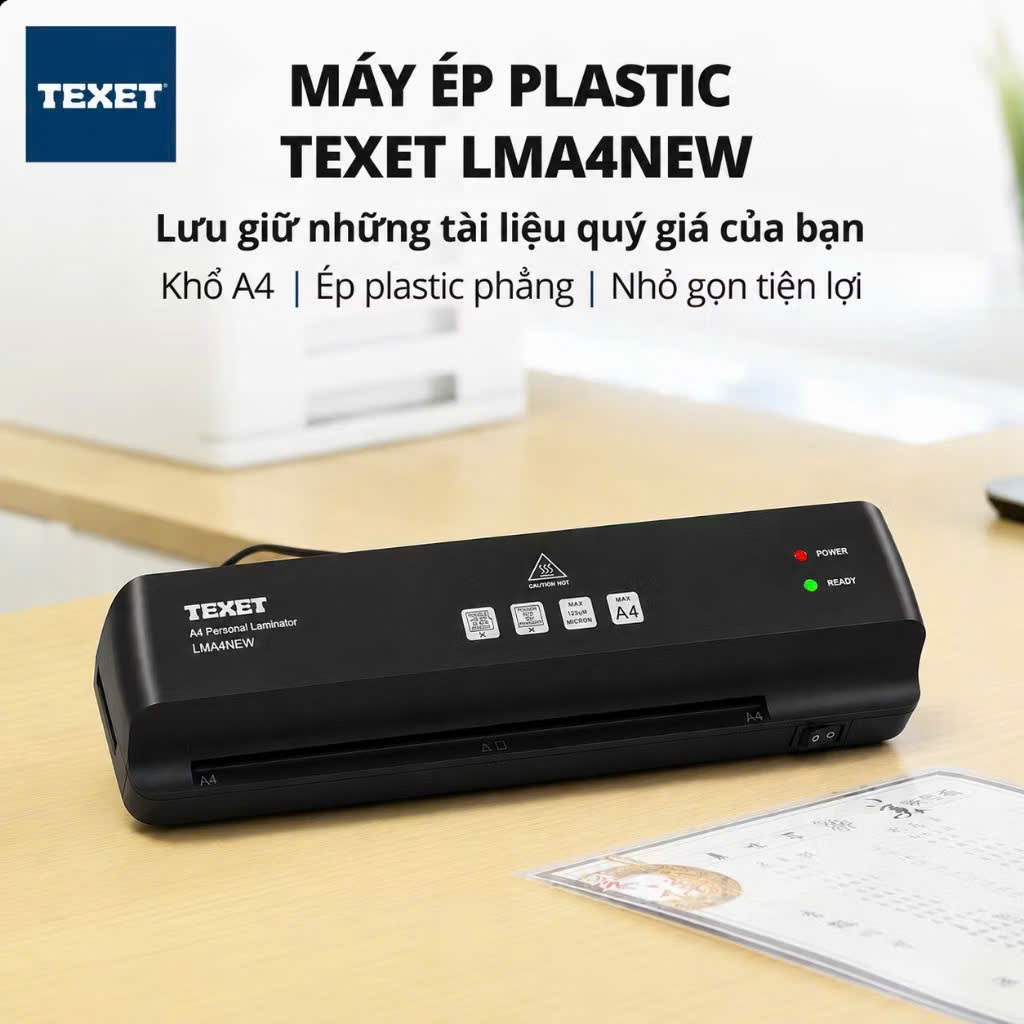 Máy ép nhựa khổ A4 Texet LMA4NEW (model 2026) (Bảo hành 12 tháng)