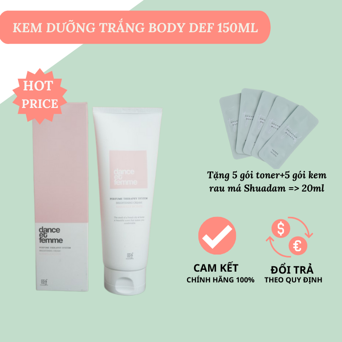 Kem Dưỡng Trắng Da Toàn Thân DEF Body Whitening Cream 150ml Hương Thơm Nước Hoa Pháp Nhẹ Nhàng